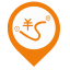 Toll Section Map Marker (Orange Outline) Icon, toll section,map marker