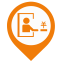 Toll Station Map Marker (Orange Outline) Icon, toll station,map marker