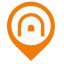 Tunnel Map Marker (Orange Outline) Icon, tunnel,map marker