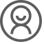 User Icon (Gray Smile) Icon, user,gray