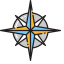 Compass with Yellow and Blue Icon, compass,direction,navigation