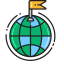 Destination Flag on Globe Icon, destination,flag,globe