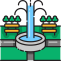 Fountain Icon, fountain,plants,water