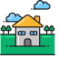 Home with Clouds Icon, home,house,location