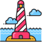 Lighthouse Icon, clouds,lighthouse,navigation