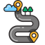 Multiple Destinations (Road) Icon, multiple,destinations,road