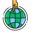 Point Destination (Globe with Hand) Icon, destination,globe,point