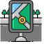 Point of Interest (Map with Hammer) Icon, hammer,map,point of interest