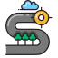 Point of Interest (Path with Clouds) Icon, clouds,path,point of interest