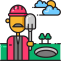 Roadworks with Worker Icon, roadworks,tools,worker