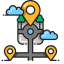 Roundabout with Markers Icon, markers,road,roundabout