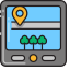 Route Map with Marker and Trees Icon, map,marker,route