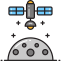 Satellite over Moon Icon, moon,navigation,satellite