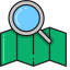 Search Map with Magnifying Glass Icon, magnifying glass,map,search