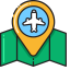 Searching Airport on Map Icon, airport,map,search