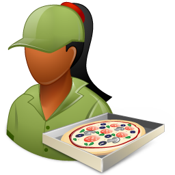Occupations Pizza Deliveryman Female Dark Icon, Occupations Pizza Deliveryman Female Dark,Vista People,Avatar