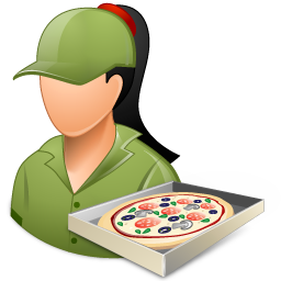 Occupations Pizza Deliveryman Female Light Icon, Occupations Pizza Deliveryman Female Light,Vista People,Avatar
