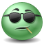 cool Icon, cool,Green Emo,Emoticon