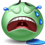 crying Icon, crying,Green Emo,Emoticon