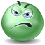displeased Icon, displeased,Green Emo,Emoticon