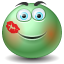 kissed Icon, kissed,Green Emo,Emoticon