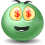 money Icon, money,Green Emo,Emoticon