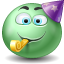 party Icon, party,Green Emo,Emoticon