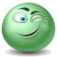 wink Icon, wink,Green Emo,Emoticon