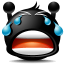 Cry Smile Icon, Cry Smile,The Black,Emoticon,