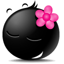 Girl Smile Icon, Girl Smile,The Black,Emoticon,