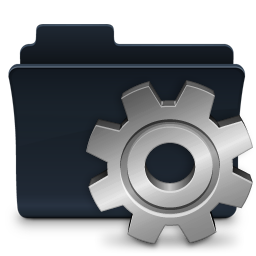Gear Folder Badged Icon, Gear Folder Badged,Agua Onyx Folders,Folder,