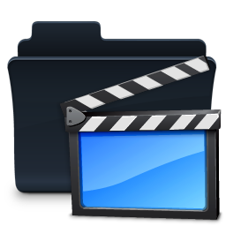 Movies Folder Badged Icon, Movies Folder Badged,Agua Onyx Folders,Folder,