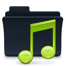Music Folder Badged Icon, Music Folder Badged,Agua Onyx Folders,Folder,