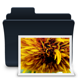 Pictures Folder Badged Icon, Pictures Folder Badged,Agua Onyx Folders,Folder,