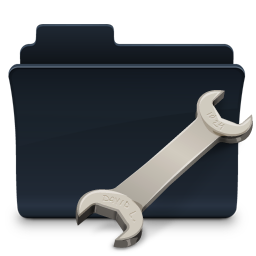 Utilities Folder Badged Icon, Utilities Folder Badged,Agua Onyx Folders,Folder,