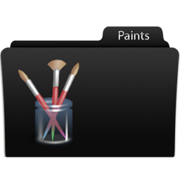 Paints Icon, Paints,Black glamour,Folder,