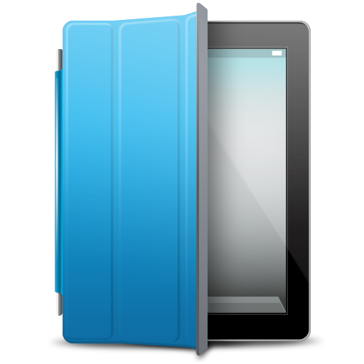 iPad Black blue cover Icon, iPad Black blue cover,iPad 2,Hardware