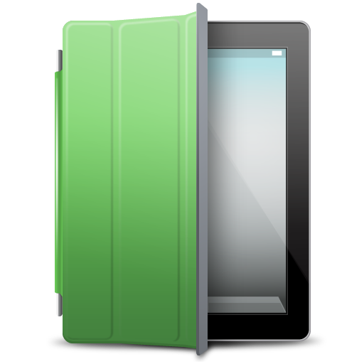 iPad Black green cover Icon, iPad Black green cover,iPad 2,Hardware