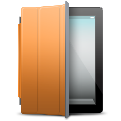 iPad Black orange cover Icon, iPad Black orange cover,iPad 2,Hardware
