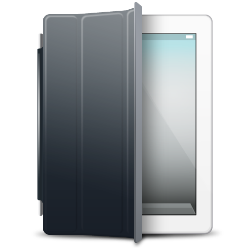 iPad White black cover Icon, iPad White black cover,iPad 2,Hardware