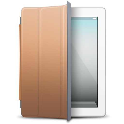 iPad White brown cover Icon, iPad White brown cover,iPad 2,Hardware