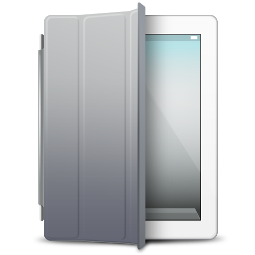 iPad White gray cover Icon, iPad White gray cover,iPad 2,Hardware