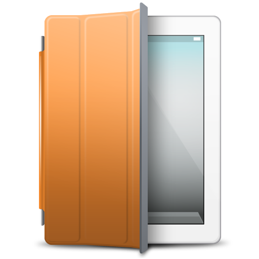 iPad White orange cover Icon, iPad White orange cover,iPad 2,Hardware