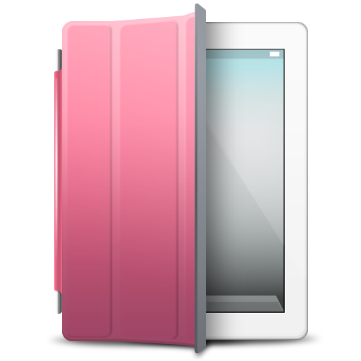 iPad White pink cover Icon, iPad White pink cover,iPad 2,Hardware