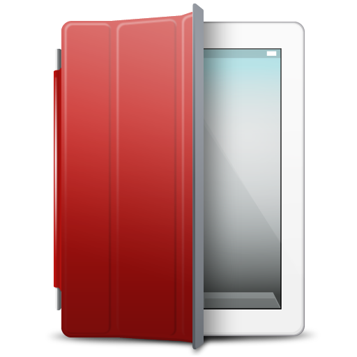 iPad White red cover Icon, iPad White red cover,iPad 2,Hardware