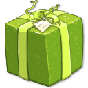 Shiny Green Present Icon, Shiny Green Present,Happy Holidays 2005,Holiday,