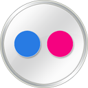 flickr White Icon, flickr White,Round Social,Internet & Web