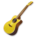 Yellow guitar Icon, Yellow guitar,Acoustic Guitar,Media