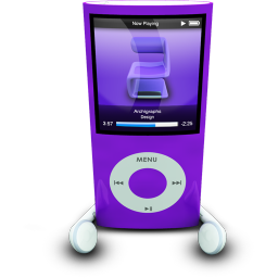iPodPhonesPurple Icon, iPodPhonesPurple,iPod Nano 1,Media
