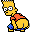 Rollover Bart mooning 2 Icon, Rollover Bart mooning 2,Simpsons Vol. 11,Movie & TV